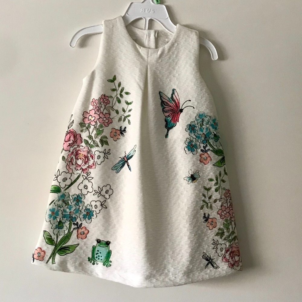 Baby Girl White with Floral detail Dress